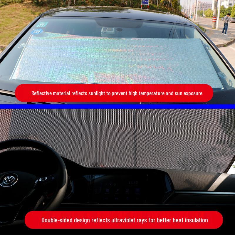Automatic Retractable Car Windshield Sunshade and Heat Insulation Curtain