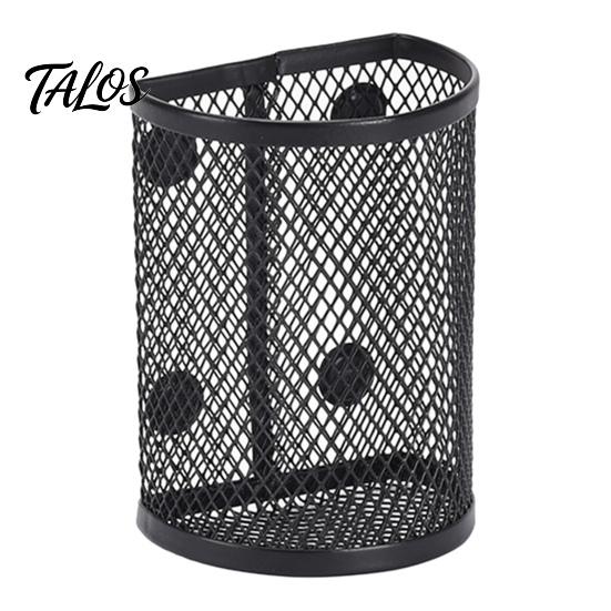 File Cabinet Organizer Black Mesh Pencil Cup Holder Large Capacity Multipurpose Pen Magnetic Makeup Brush Metal Desk