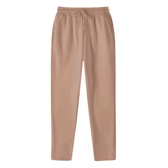Unisex İlkbahar Sonbahar Pantolon Yan Cepli Elastik Bel Düz Geniş Paça Eşofman Pantolonu Düz Renk Bol Sokak Stili Spor Pantolonu