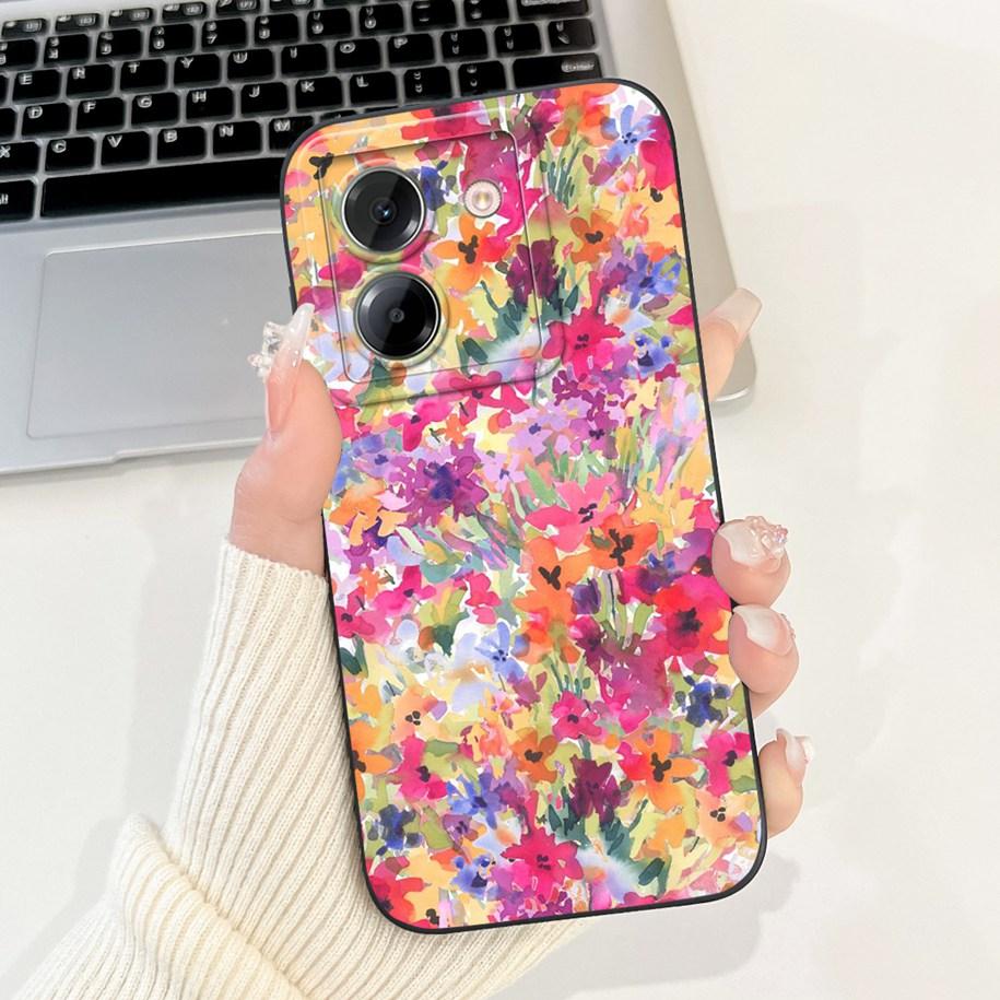 For Xiaomi Poco M7 Pro 5G Case Popular Flower Rabbit Duck Soft Liquid Silicone Cover For Xiaomi Poco M7Pro Capa 2409FPCC4G Coque