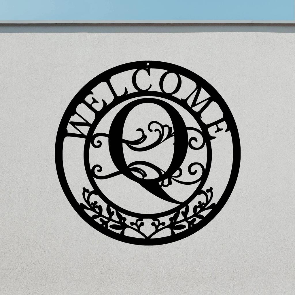 1pc Personalized Family Name Metal Sign (12in) - Letter Design Birthday Gift