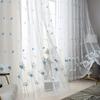 1pc Minimalist Animal Embroidery Tulle Curtain, Pastoral Floral Embroidery Window Screen, Suitable for Living Room Bedroom Decoration