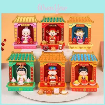Sanctuaire Feng Shui Dieu de la Richesse en Résine avec Décoration Traditionnelle Chinoise pour Maison Bureau Cadeau