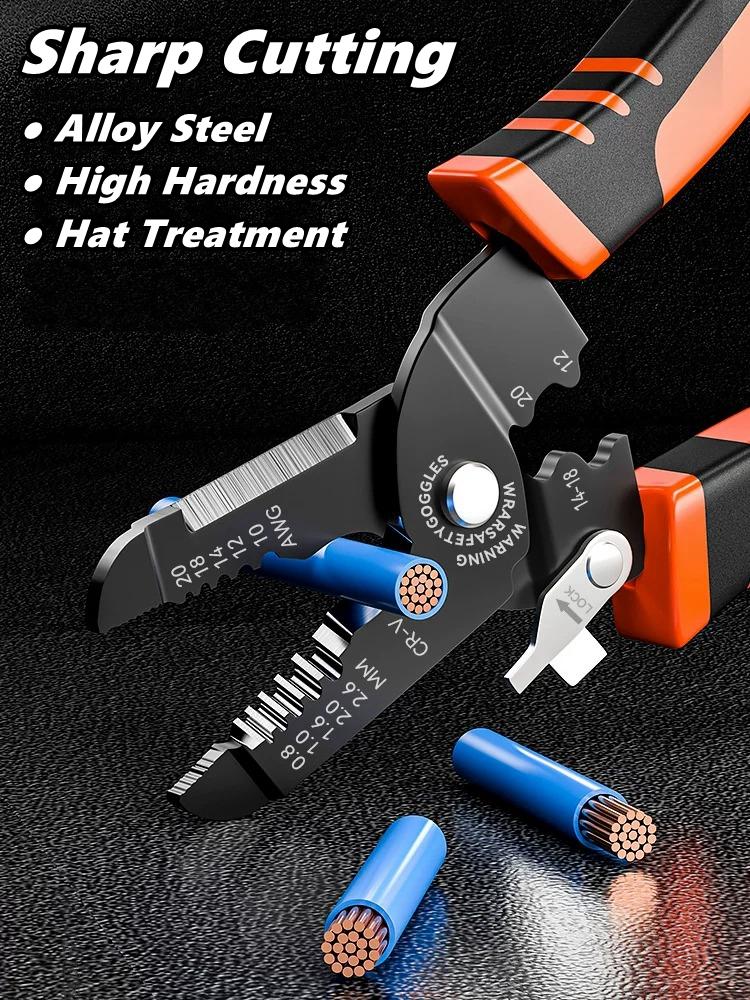 Multi-Functional Electrician Wire Cutter/Stripper/Crimper Wire Stripping Cutting Crimping Plier For Peeling & Network Cabling