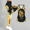 Butterfly Print Yoga Outfit for Women Fashion Workout Leggings Fitness Sports Casual Yoga Set Sports Suit