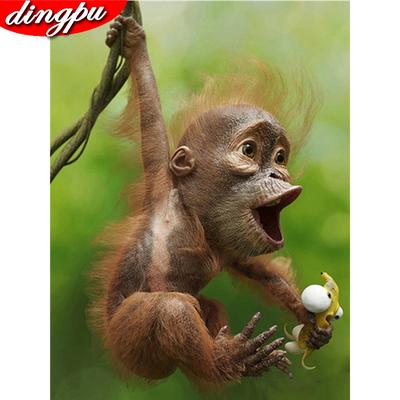 Full Drill Diamond Painting 5D Animal Broderie Mozaic Maimuță Home Decoration