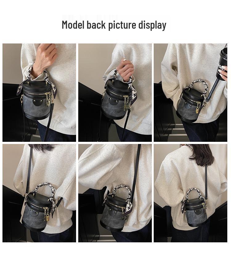 Minimalistická crossbody taška s barevnými bloky: Dámská válcová kabelka na podzim/zimu 2025 - Pokročilá, módní, všestranná