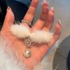 Snowflake Pearls Necklace Feather Accented Comfort Fit Fashion Clavicle Chain Collar Accessory for Women