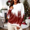 Women's Casual Long Sleeve Christmas Print Neck Pullover Sweatshirt