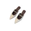 Müller's New Metal Buckle French Retro Slippers Women's Outer Wear Pointed Tip Will Increase by Half a Drag Within 2025 Mary Jane Wedge Heel