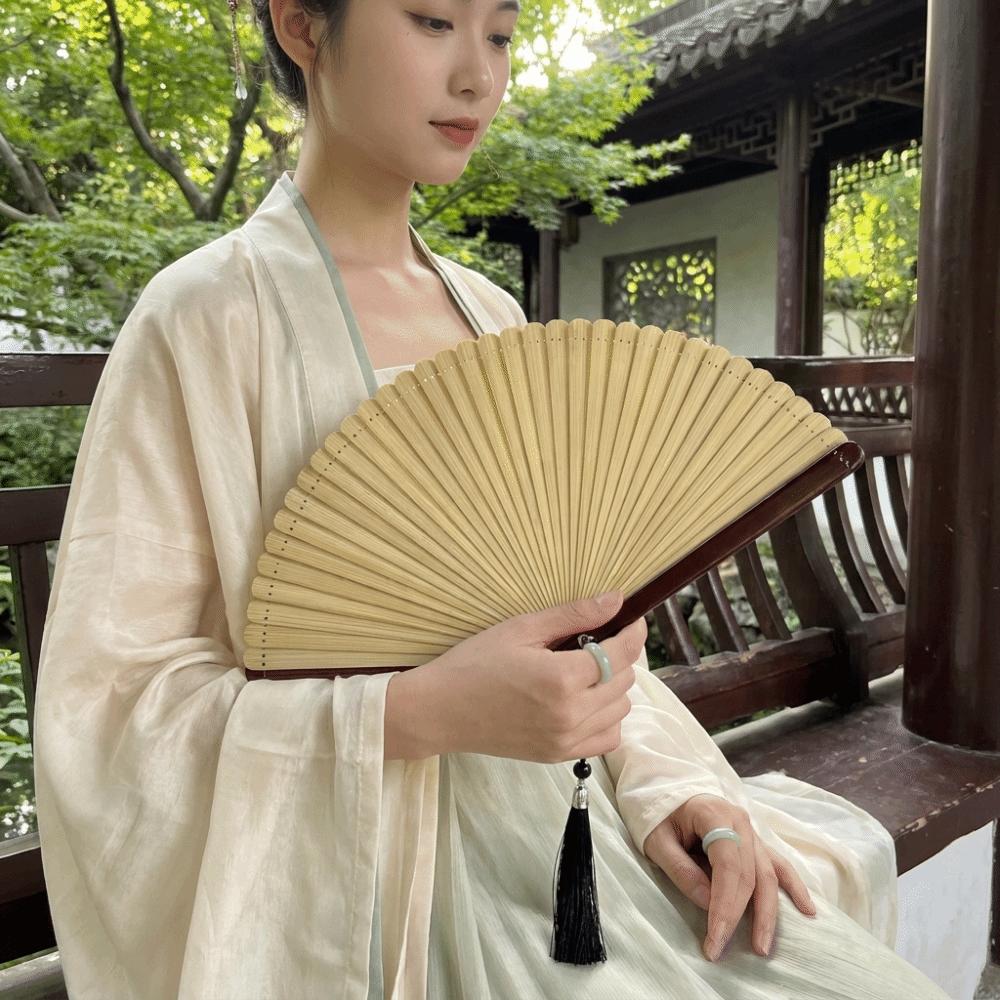 Mini Handheld Fan Portable Chinese Style Fan Creative Tassel Folding Fan Stage Performance
