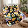 Corgis and Clouds Pattern Blanket Personalized Name Flannel Blanket Soft Cozy Plush Throw for Sofa Bed Lightweight Home Decor