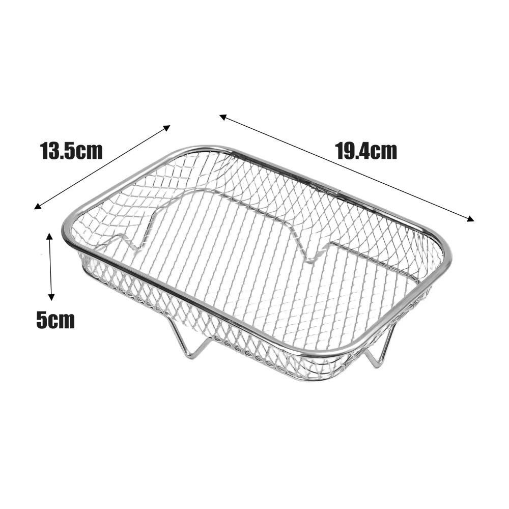 Stainless Steel Grill Basket Air Fryer Rack Stackable Grilling Rack Non Stick Food Tray Multipurpose Drain Basket Kitchen Tools