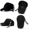 Baseball Cap Hat Iron Ring Spring Summer Autumn Punk Hip Hop Rock Adjustable Unisex Men Women Outdoor Casual Cotton Snapback