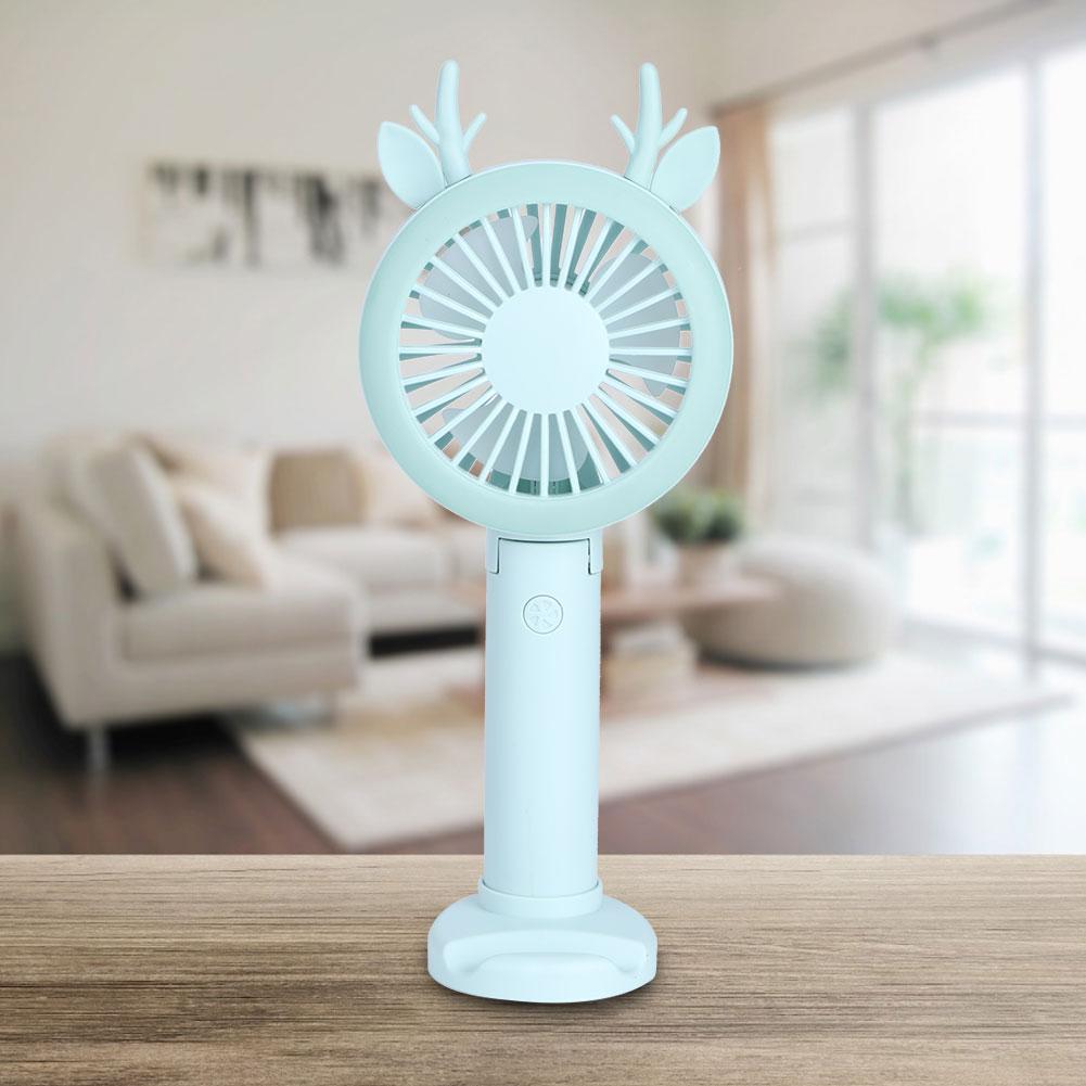 Handheld Folding Fan Mini Table Fan USB Charging for Travel Office RoomGreen