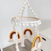 Holz Boho Baby Stubenwagen Hängespielzeug Anhänger Baumwolle Babybett Mobile Regenbogen Kinderbett Mobile für Babyzimmer Deckendekoration