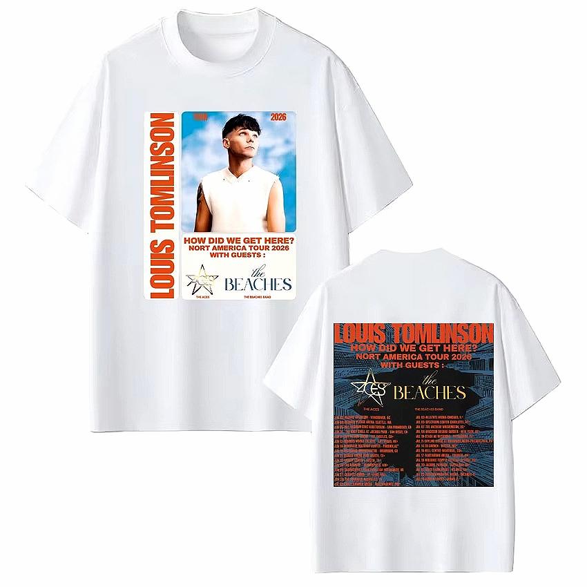 Singer Louis Tomlinson How Did I Get Here Tour 2026 Print Tshirt Men Women Hiphop Tshirt Casual Fashion Pure Cotton Tshirs