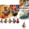 Adorable Acrylic Christmas Cartoon Chicken Car Pendant For Festive Holiday Decor