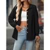 Women S Loose Fit Waffle Knit Long Sleeve Casual Commute Shirt