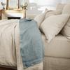 "Soline" Flat Sheet, All Sizes, Washed Linen, Butterfly Effect - Soline Azur - 270 X 300 Cm for King Size Bed