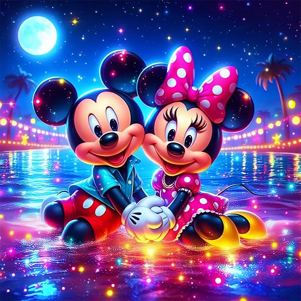 Mickey and Minnie Good Night Under The Moon Theme Diamond Painting New Full Diamond Children's Handmade DIY Diamond Embroidery Material Package