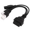 Motorrad OBD Diagnosebuchse 16 Pin 3 in 1 Stecker Adapterkabel Y-Verteiler Diagnoseverlängerung