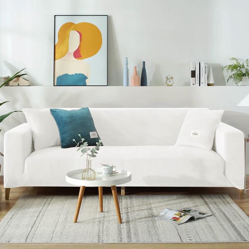 1pc Velvet Sofa Cover Winter Warmth Sofa Protection Cover Elastic Fabric Anti-slip Sofa Slipcover Pet Scratch Sofa Cushion Cover