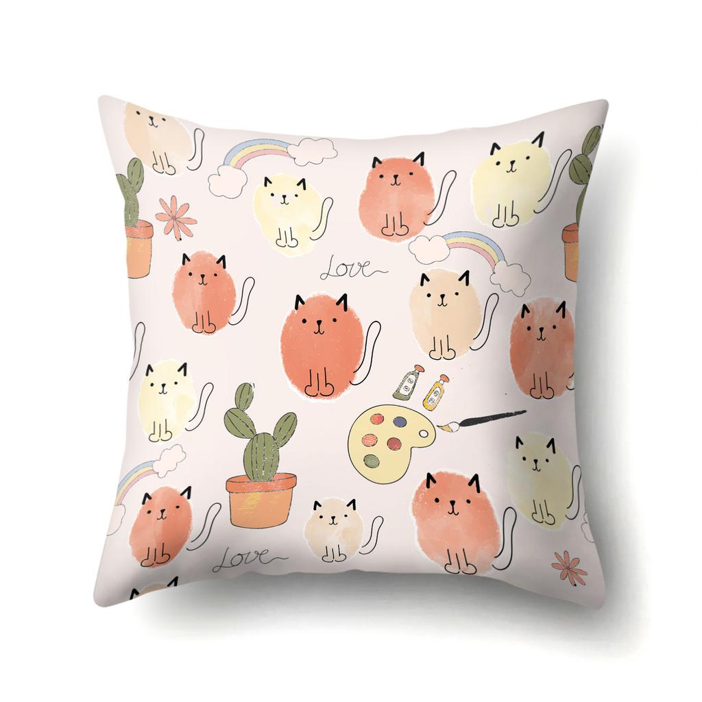 Geometric Animal Pattern Single-sided Pillowcase Office Hug Pillowcase Waist Pillowcase Polyester Simple Sofa Pillowcase