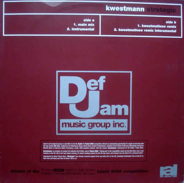 

12inch Record KWESTMANN Strategic 5686871 Def Jam Music G 1998 UK Rap HipHopRB Used