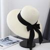 Hepburn Hat Female Black Straw Hat Sunscreen Vacation Seaside Beach Sun Hat Summer Big Brim Sun Hat Big Brim