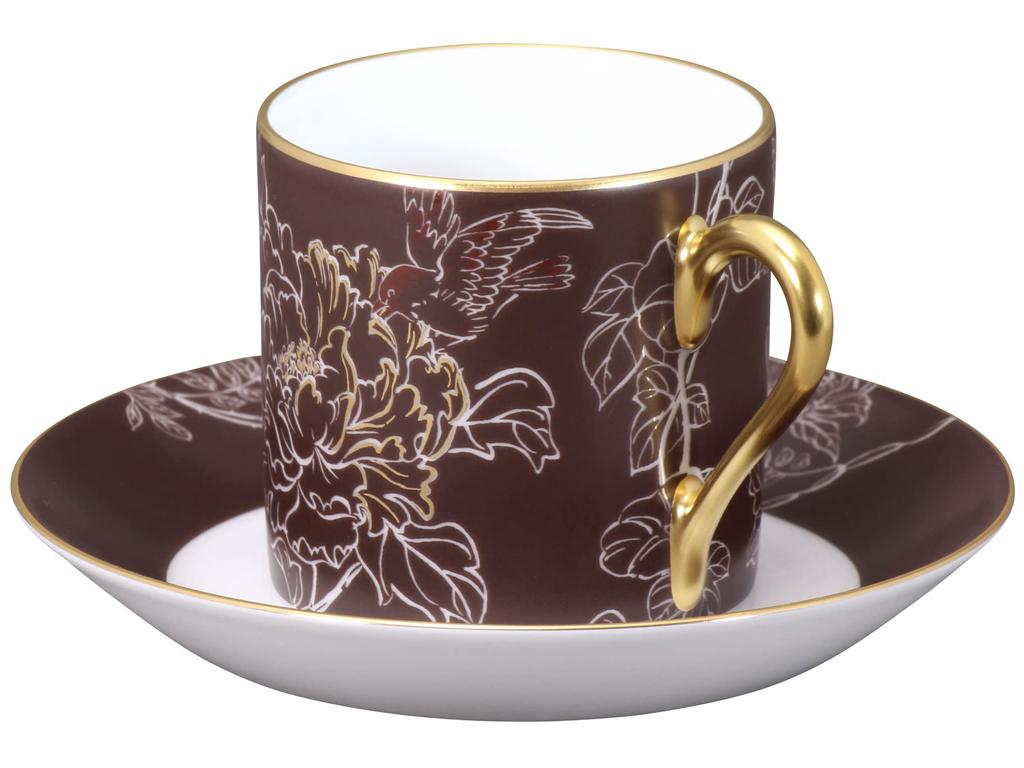 Okura Touen [Okura Touen x Chiso] Silent Garden Cup & Saucer, Coffee/Tea, Approx. 170cc, Made in Japan, 85C/C307