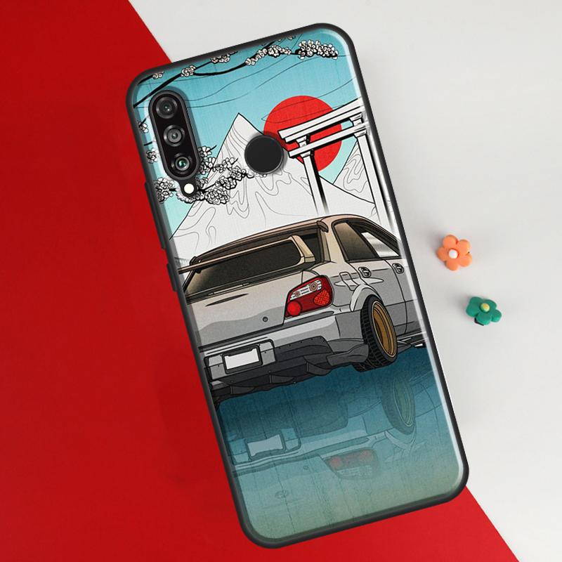 Tokyo JDM Drift Sports Car Cover For Huawei P30 Pro P50 P20 P40 Lite P Smart 2021 Nova 5T Case For Honor 50 8X 10i