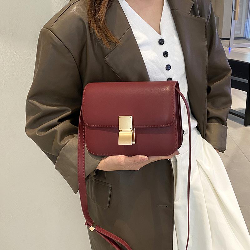 Neue Box Tofubeutel Leder Damen Tasche Zahnstocher Muster Kleine Quadratische Tasche Stewardess Tasche Einzelne Schulter Umhängetasche Vielseitig Unterarmtasche