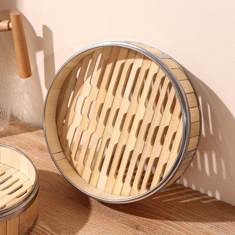 Stainless Steel Steamer with Bamboo Baskets