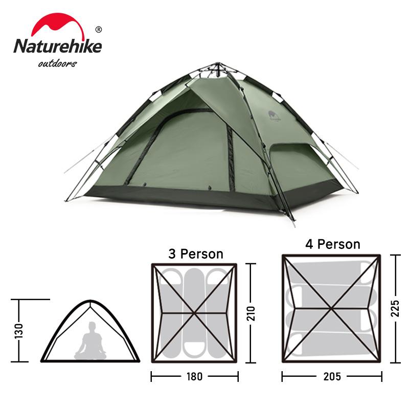 One-touch Tent 3-4 Person Travel Sun Shelter Portable Automatic Fishing Tent Outdoor Picnic Camping Tent Family