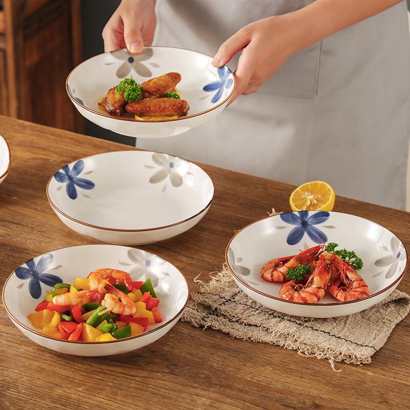 Набор японских керамических тарелок Hechuanwu под глазурью, 4 шт.