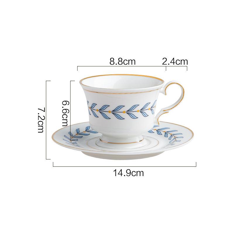 

Porcelain Teacup and Saucer Luxury Coffee Tea Cup and Saucer Set Gold Rim Ceramic Coffee Cup Afternoon Tea Party Hotel Drinkware синій