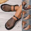 Famous Designer Women Flats Casual Sandals Women's Black Flat Sandals Summer Slide Sandals Closed Toe Flat Pantuflas Mujer