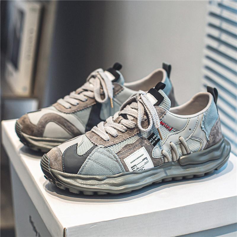 

Men s shoes student dad shoes casual Forrest Gump shoes fashion low-top board shoes trend breathable mesh sports running shoes 44 сірий колір