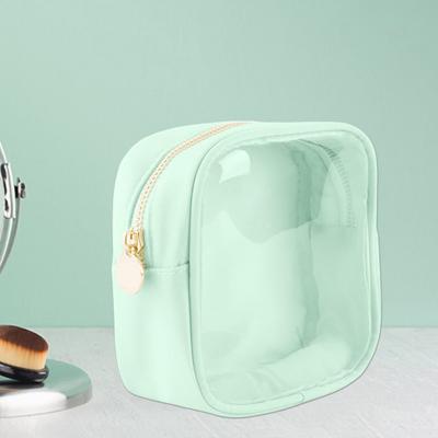 Clear Transparent Storage Bag with Zipper Humanized Handle Design Large Capacity Easy To Clean Travel Size Toiletries Cosmetic Bag