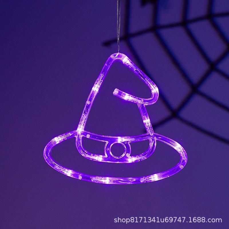 Halloween pendant suction cup lamp festival supplies ornaments pumpkin spider decoration party ghost festival led modeling lamp