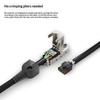 1Pc Rj45 Cat8 Cat7 Cat6A Connectors Tool-Free Zinc Alloy Shielded Ethernet Termination Plugs For 23Awg Sftp Cables