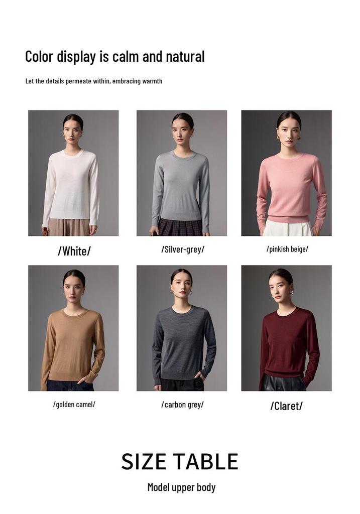 Yangzi Yarn Women's Wool Sweater: 2026 Autumn/Winter Slim Fit Base Layer