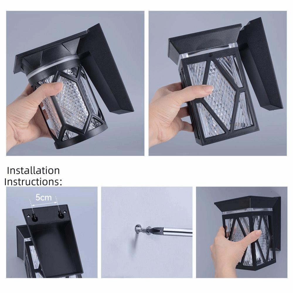 IP54 Rating Solar Wall Lights Waterproof Intelligent Wall Sconce Decorative LED Solar Lamp Patio