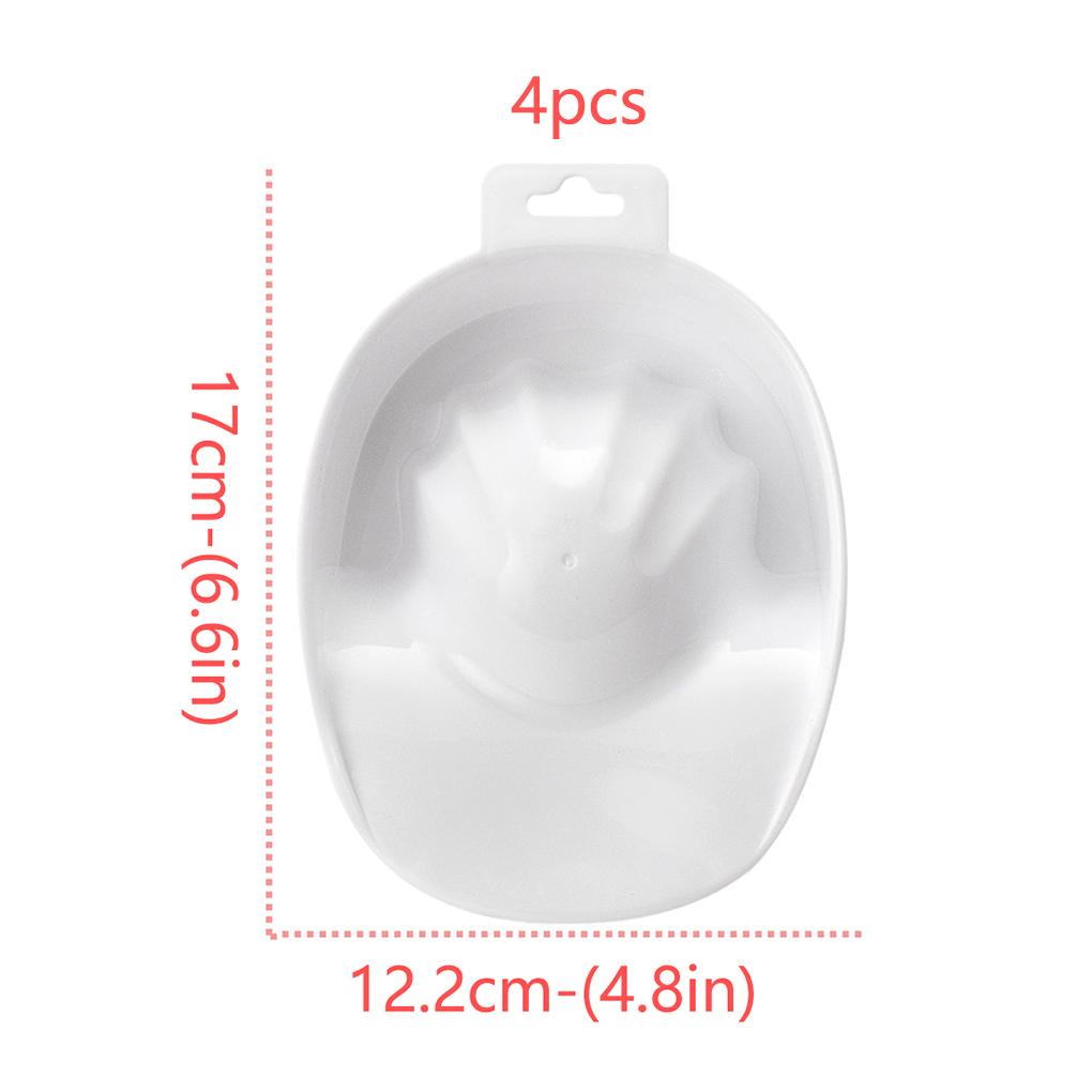 Pack of 4 Nail Soak Tray Bowl Soften Cuticle Professional Soaking Removing Artificial Nails Plastic Nails Soaking Bowls