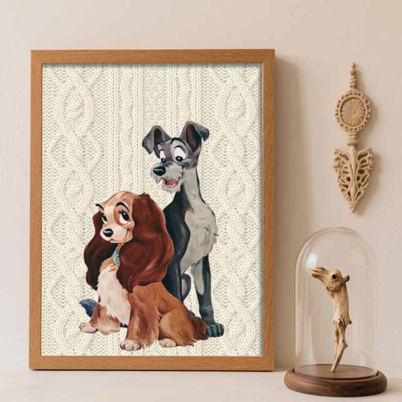 Disney Diamond Painting 5D DIY Lady and the Tramp Diamond Painting Art Diamond Painting Kit Adult/Beginner Gift Idea Home Decor