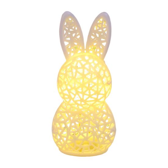 3D Printed Rabbit Lamp Hollow Bunny Night Light for Kid's Room Bedroom Nursery Easter Party Table Decoration