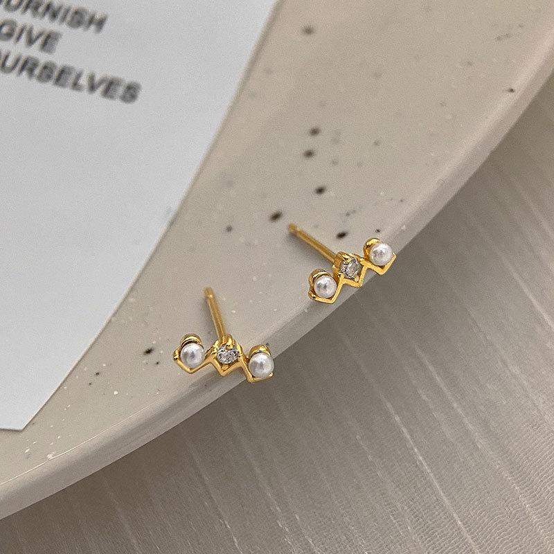 

Серьги с волнистым жемчугом, маленькие мини-серьги в студенческом стиле, изысканные