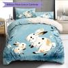 Rabbit Sky  Pattern Bedding Quilt Set Quilt Cover Pillowcase Home Decoration  Gift (1 * Duvet Cover + 2 * Pillowcase, Without Core)