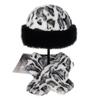 European & American Mink Fur Leopard Print Hat & Scarf Set - High-End Autumn/Winter Neck Warmer.